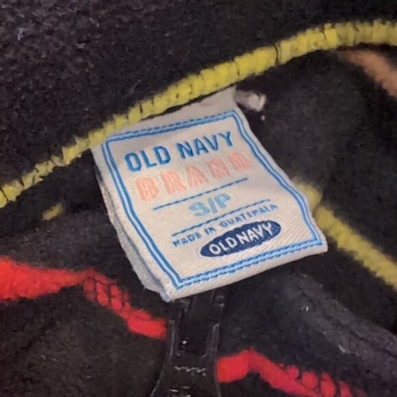 3/$20 Vintage Y2K Old Navy Quarter Zip Sweater Rainbow Striped Fleece Winter - Picture 12 of 13